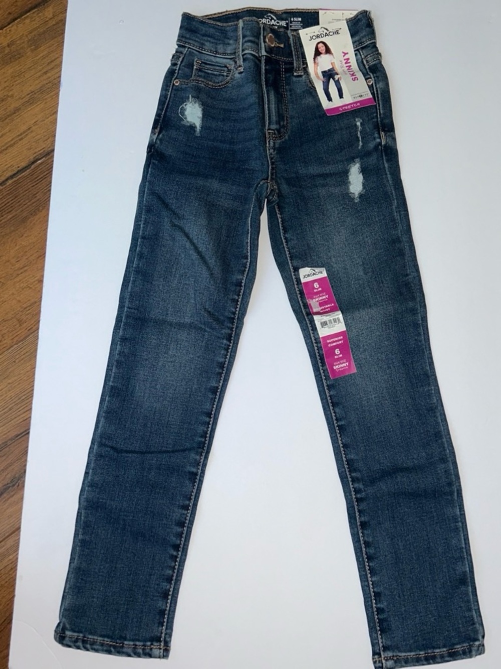 Jordache Dark Blue Distressed Skinny Jeans